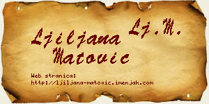 Ljiljana Matović vizit kartica